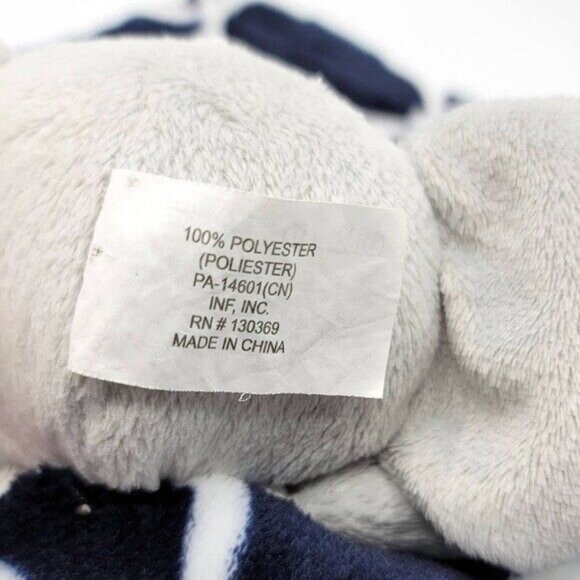 INF Inc Lovey Plush Blue 12" Dots On Ears Security Soother Gray Elephant Trellis - Picture 6 of 7